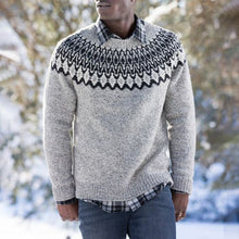 Load image into Gallery viewer, Men's Fairman Vintage Island Knit Jacquard Crew Neck Sweater