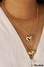 Load image into Gallery viewer, Gold Heart Pendant Layered Necklace