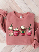 Load image into Gallery viewer, Women's Valentine Coffee Heart Sweatshirt