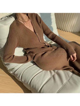 Load image into Gallery viewer, Retro Western Style Sweater And Skirt Two-Piece Set
