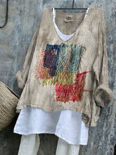 Load image into Gallery viewer, Colorful Patch Japanese Sashiko Art Linen Blend Tunic