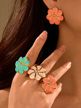 Load image into Gallery viewer, Bohemian Flower Oil Drop Ring