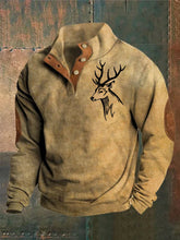 Load image into Gallery viewer, Men&#39;s Vintage Elk Standing Neck Sweatshirt