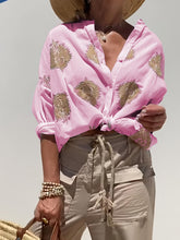Load image into Gallery viewer, Casual embroidered cotton and linen shirt top