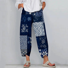 Load image into Gallery viewer, Vintage Japanese Sashiko Patchwork Linen Cropped Pants