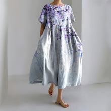 Load image into Gallery viewer, Women&#39;s Purple Floral Painting Casual Loose Dress