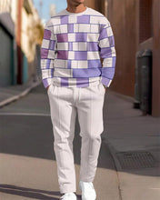 Load image into Gallery viewer, Men's Simple Colorblock Round Neck Casual Sports Set 0182