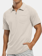 Load image into Gallery viewer, Men's Everyday Casual Raglan Sleeve Zipper Short Sleeve POLO Shirt