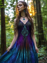 Load image into Gallery viewer, Vintage Viking Gradient Tribal Pattern Comfy Tank Dress