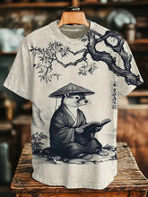 Load image into Gallery viewer, Men's Otter Scholar Reading Under A Tree Art Print T-shirt