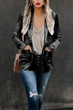 Load image into Gallery viewer, Long Sleeve Sequined Lapel Blazer