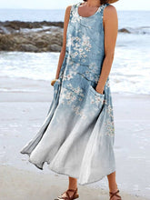 Load image into Gallery viewer, Women's Floral Art Print Pocket Casual Resort Comfort Maxi Dress