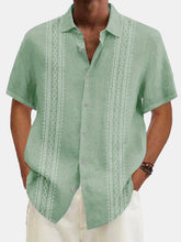 Load image into Gallery viewer, Men's Summer Simple Striped Printed Short-sleeved Shirt