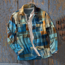 Load image into Gallery viewer, Wearshes Men's Vintage Gradient Plaid Art Casual Long Sleeve Shirt Jacket