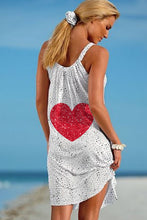 Load image into Gallery viewer, Valentine's Day Red Heart Print Sleeveless Dress