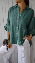 Load image into Gallery viewer, Cotton and Linen Tie Back Design Shirt