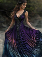 Load image into Gallery viewer, Vintage Viking Pattern Gradient Casual Tank Dress