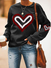 Load image into Gallery viewer, Women's Valentine's Day Heart Print Round Neck Sweatshirt