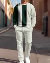 Load image into Gallery viewer, Men's Simple Colorblock Round Neck Casual Sports Set 066