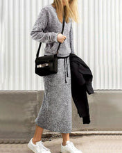 Load image into Gallery viewer, Sweater fleece skirt two-piece suit