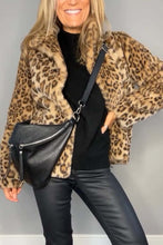 Load image into Gallery viewer, Women&#39;s Fashionable Leopard Lapel Faux Fur Winter Coat