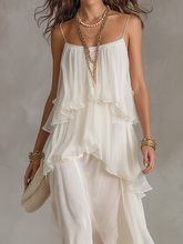 Load image into Gallery viewer, Romantic Sheer Tiered Chiffon Maxi Dress