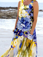 Load image into Gallery viewer, Women's Oil Painting Floral Pattern Tank Top Dress