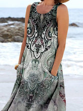 Load image into Gallery viewer, Women's Floral Art Print Pocket Casual Resort Comfort Maxi Dress