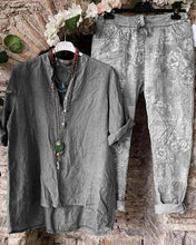 Load image into Gallery viewer, Cotton Print Casual Short Sleeve T-shirt and Bottom Suit