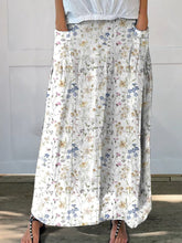 Load image into Gallery viewer, Women&#39;s Vintage Floral Art Linen Pocket Skirt