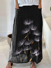 Load image into Gallery viewer, Women&#39;s Flowers Dandelion Casual Print Linen Pocket Skirt