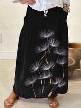 Load image into Gallery viewer, Women&#39;s Flowers Dandelion Casual Print Linen Pocket Skirt