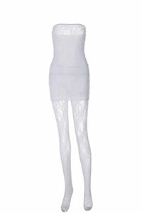 Lace Sleeveless Dress Leggings Two-piece Set